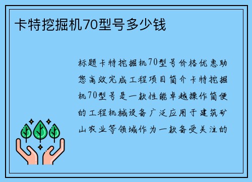 卡特挖掘机70型号多少钱